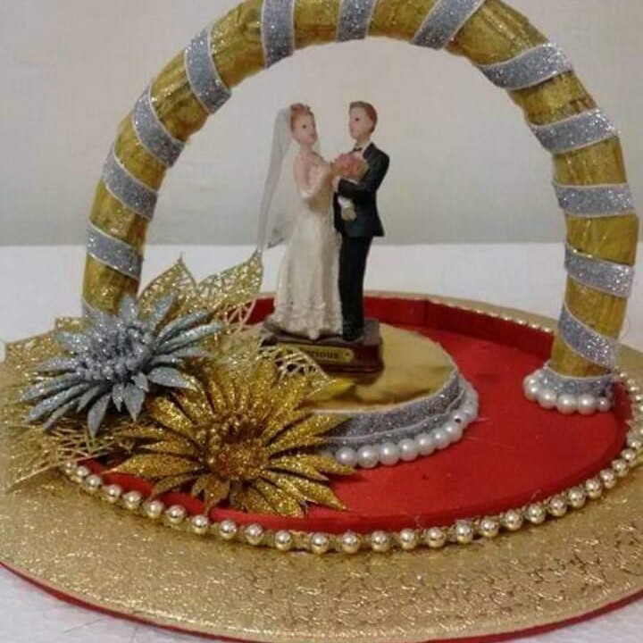 Buy GiftsBouquet Wood Decorative Engagement Ring Platter For Ring Ceremony  (Gold) Online at Low Prices in India - Amazon.in